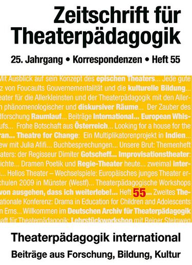 Heft 55: Theaterpädagogik international - Beiträge aus Forschung, Bildung, Kultur